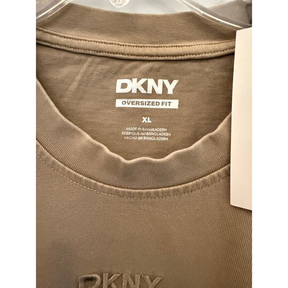 NWT DKNY Twig Brown Short Sleeve Crew Neck Oversized T-Shirt Men's Size XL - Picture 4 of 6